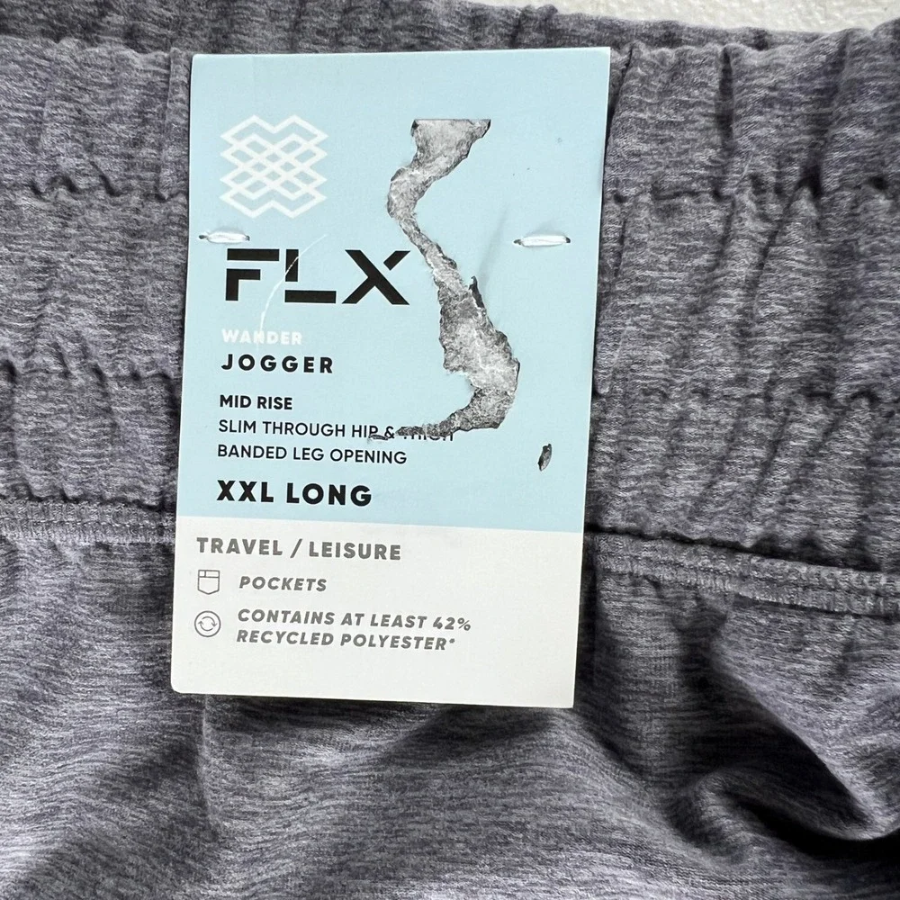 FLX Wander Jogger Womens XXL Long Mauve Sand Purple Gray Mid Rise Slim‎ Fit New
